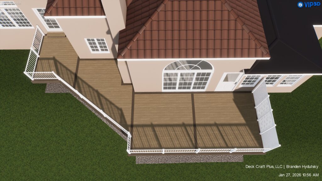 custom deck project 3d rendering